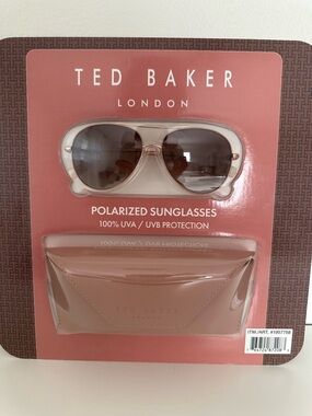 Ted Baker Rose Gold and Blush Brown Aviator Sunglasses